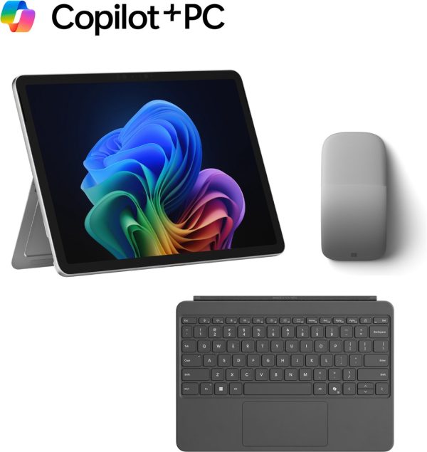 Microsoft Surface Pro - Copilot + Laptop + Pro Keyboard & Arc Muis - 12 inch Touchscreen - 16GB RAM/ 256GB SSD - Platinum (0664404558736)