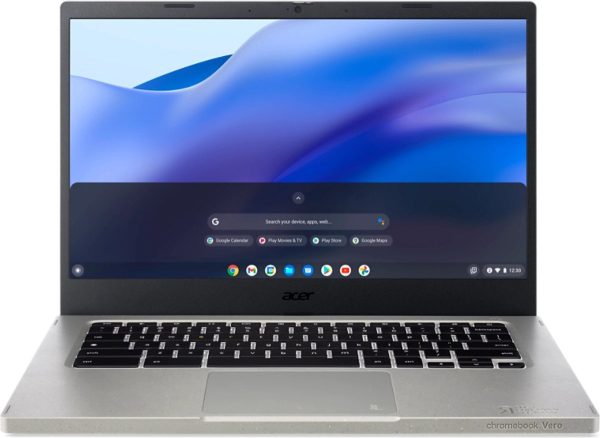 Acer Chromebook Vero 514 Intel Core i5-1235U (1.3GHz, 12MB L3), 35.6 cm (14") FHD IPS ComfyView (1920 x 1080), 8GB LPDDR4X SDRAM, 256GB PCIe NVMe SSD, Intel Iris Xe Graphics, Wi-Fi 6E AX (2x2) + Bluetooth 5.2, Chrome OS (4711121507922)