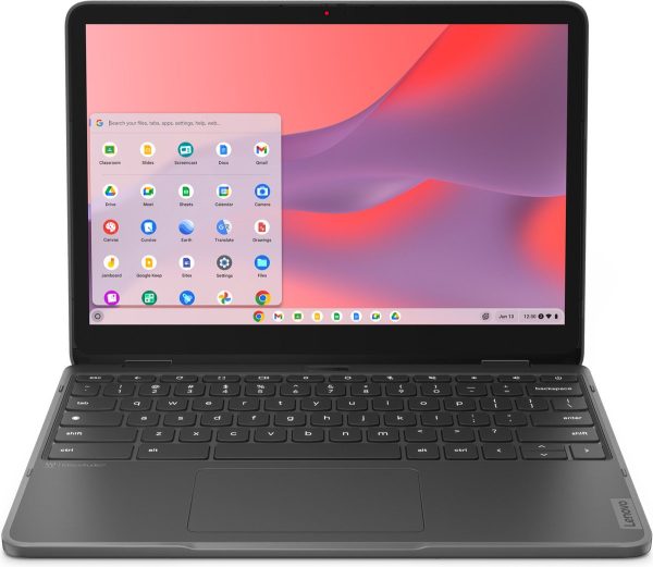 Lenovo 500e Yoga Chromebook Gen 4 Intel® N N100 31 cm (12.2") Touchscreen WUXGA 8 GB LPDDR5-SDRAM 64 GB eMMC Wi-Fi 6E (802.11ax) ChromeOS Engels Grijs (0196804831930)
