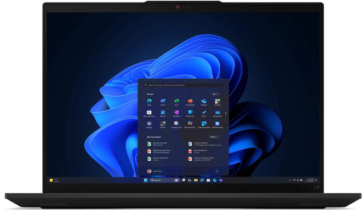 Lenovo ThinkPad L16 Gen 2 (Intel) Intel Core Ultra 7 255U Laptop 40,6 cm (16") WUXGA 32 GB DDR5-SDRAM 1 TB SSD Wi-Fi 6E (802.11ax) Windows 11 Pro Engels Zwart (0198158209359)