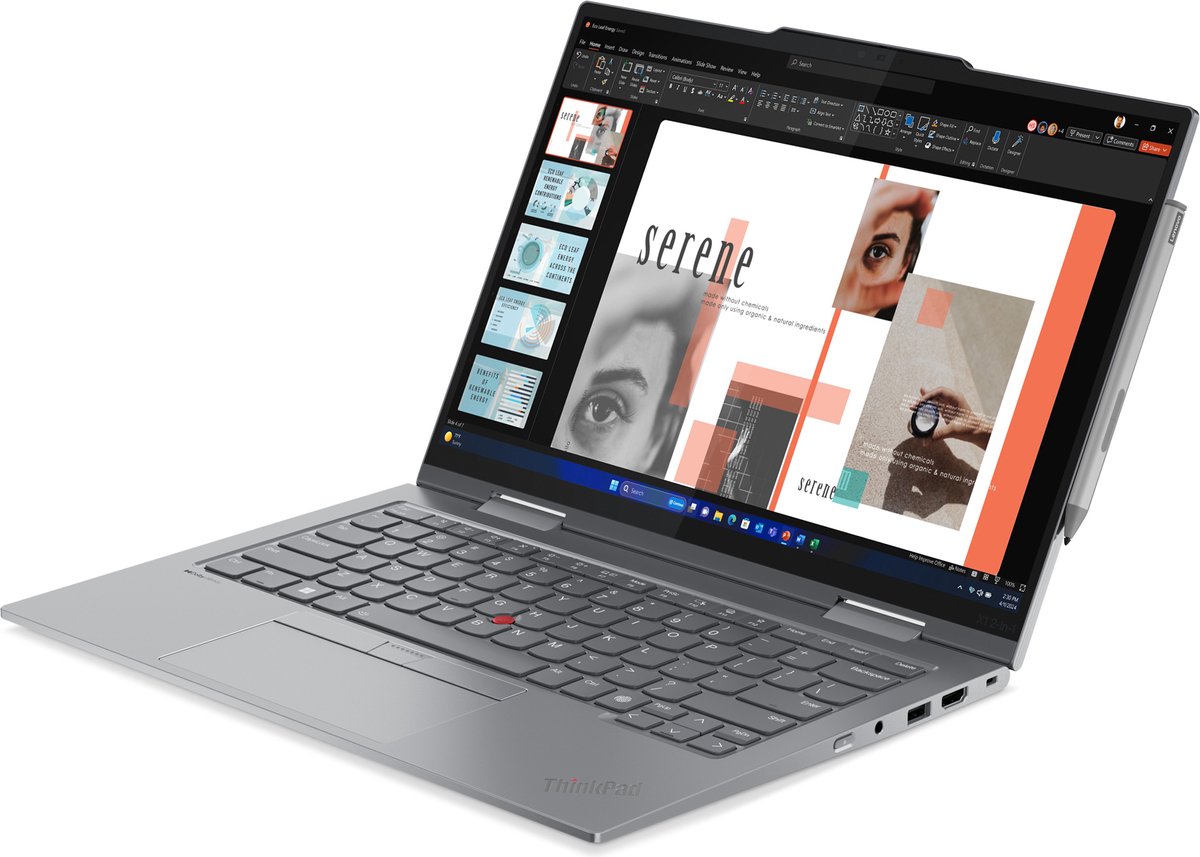 Lenovo ThinkPad X1 2-in-1 Gen 9 Intel Core Ultra 7 155U Hybride (2-in-1) 35,6 cm (14") Touchscreen WUXGA 32 GB LPDDR5x-SDRAM 1 TB SSD Wi-Fi 6E (802.11ax) Windows 11 Pro Brits Engels Grijs (0197530317347)