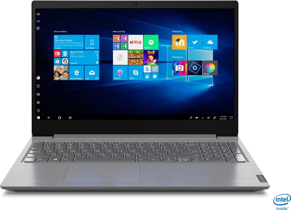 Lenovo V15 IIL Intel® Core™ i5 i5-1035G1 Laptop 39,6 cm (15.6") HD 8 GB DDR4-SDRAM 256 GB SSD Wi-Fi 5 (802.11ac) Windows 10 Home Duits Grijs (0194778585675)