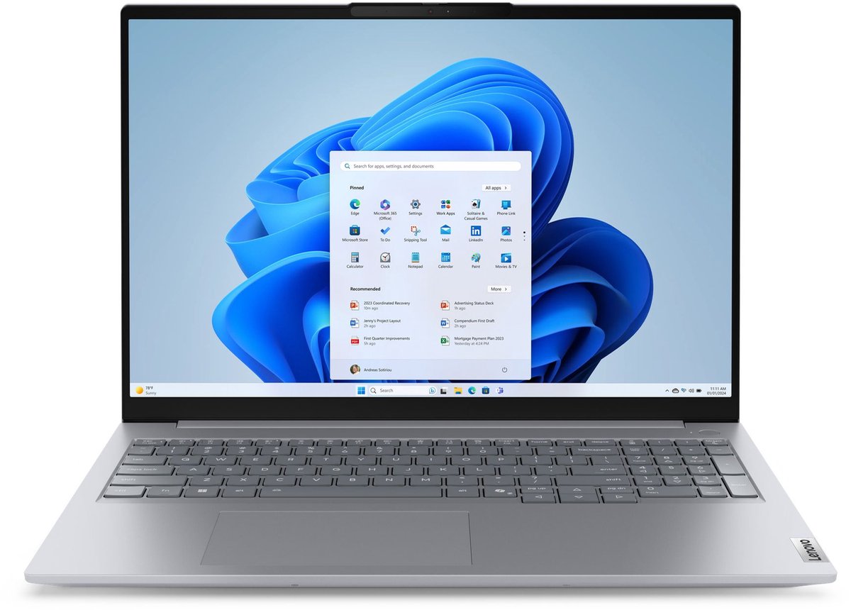 Lenovo ThinkBook 16 G8 - IAL - Ultra 5-225U - 16GB - 512GB - IR camera - W11P - 3 jaar garantie (0198156367426)