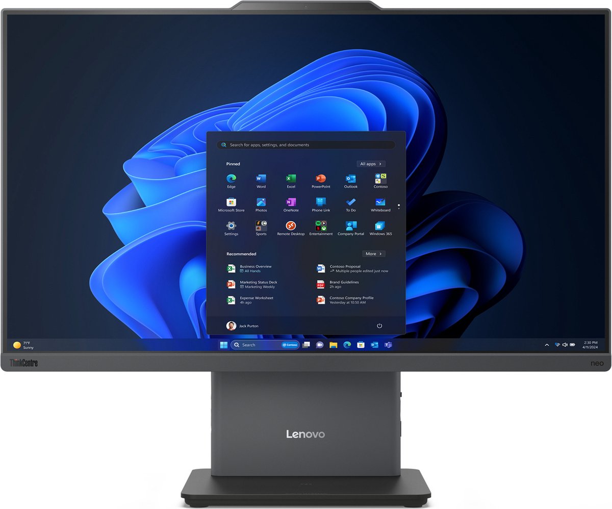 Lenovo ThinkCentre neo 50a 24 Gen 5 Intel® Core™ i5 i5-13420H 60,5 cm (23.8") 1920 x 1080 Pixels Touchscreen Alles-in-één-pc 8 GB DDR5-SDRAM 256 GB SSD Windows 11 Pro Wi-Fi 6 (802.11ax) Grijs (0197531993397)