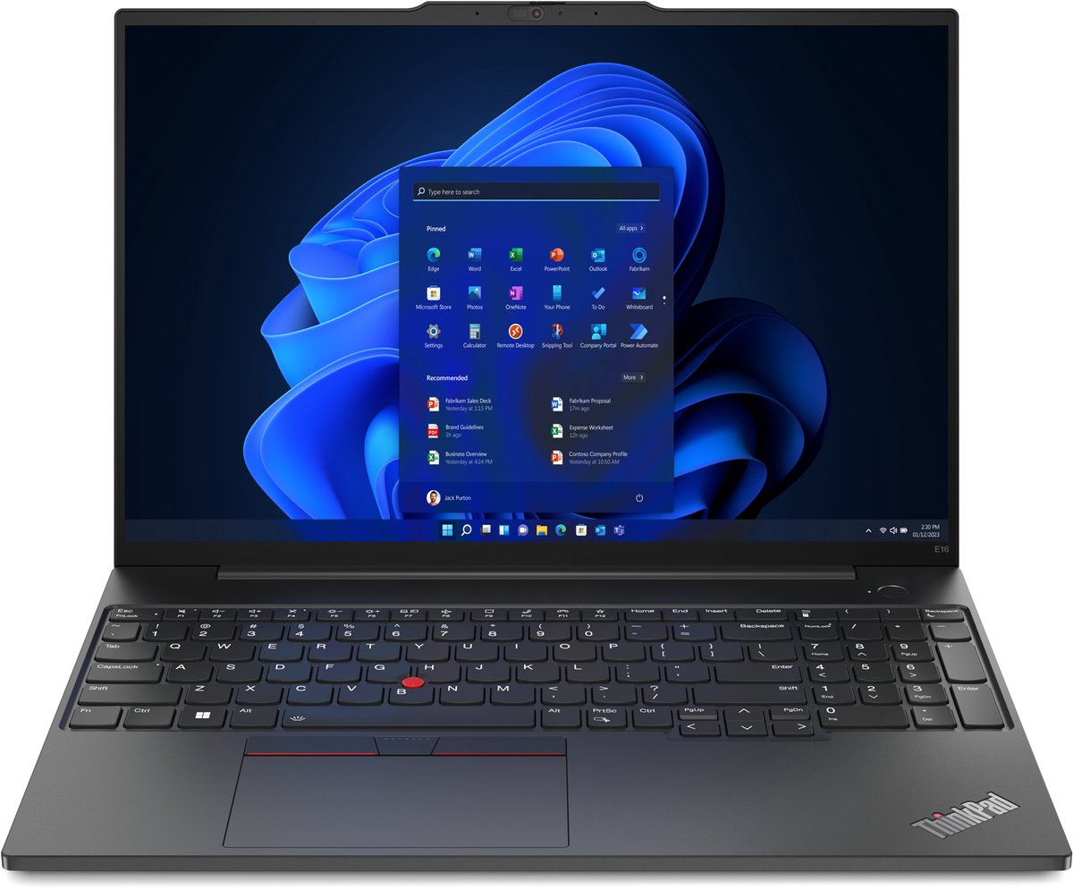 Lenovo ThinkPad E16 Gen 1 (Intel) Intel® Core™ i5 i5-1335U Laptop 40,6 cm (16") WUXGA 8 GB DDR4-SDRAM 256 GB SSD Wi-Fi 6 (802.11ax) Windows 11 Pro Brits Engels Zwart (0197529355985)