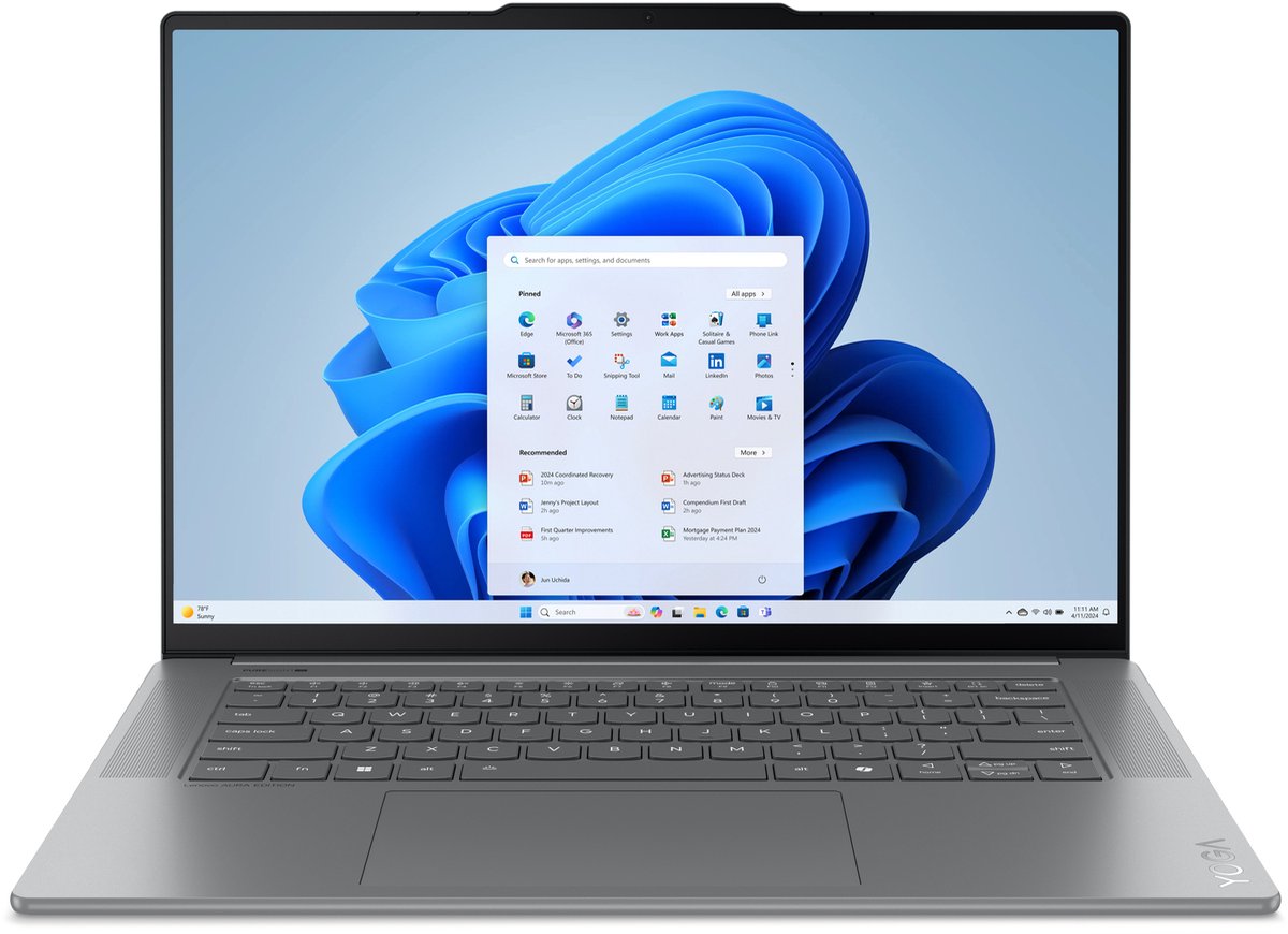 Lenovo Yoga Slim 7 15ILL9 Copilot+ PC Intel Core Ultra 7 258V Laptop 38,9 cm (15.3") 2.8K 32 GB LPDDR5x-SDRAM 1 TB SSD Wi-Fi 7 (802.11be) Windows 11 Home Engels Grijs (0199272288664)