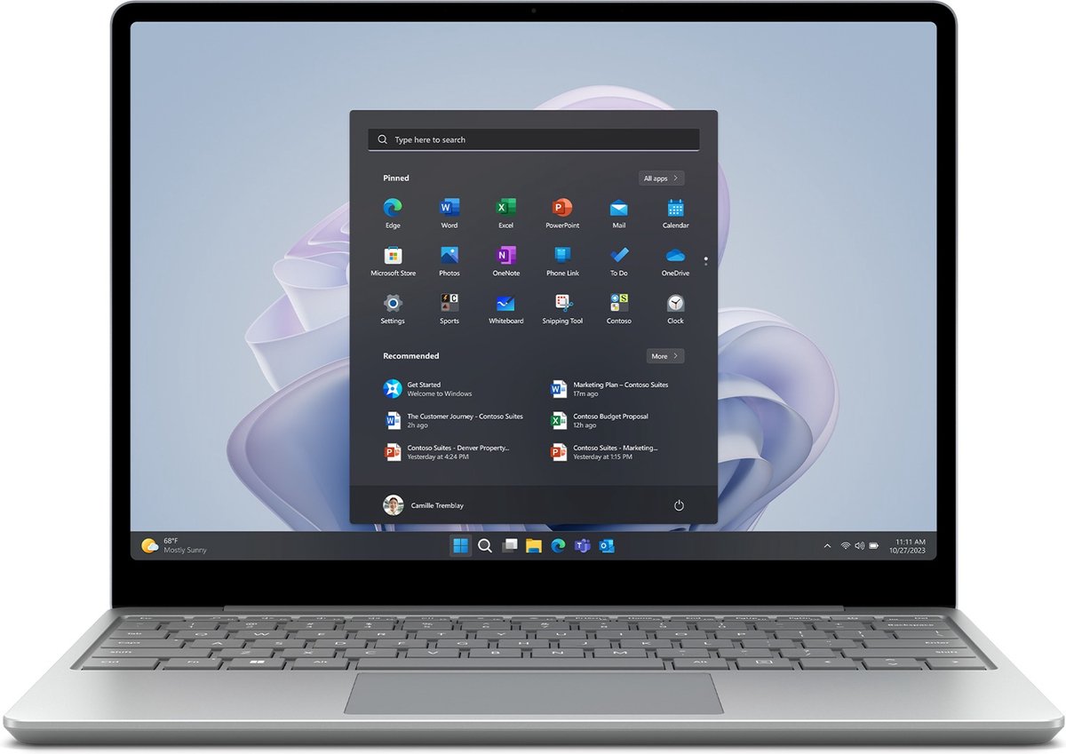 Microsoft Surface Laptop Go 3 Intel® Core™ i5 i5-1235U 31,5 cm (12.4") Touchscreen 8 GB LPDDR5-SDRAM 256 GB SSD Wi-Fi 6 (802.11ax) Windows 11 Pro Platina (0196388156276)