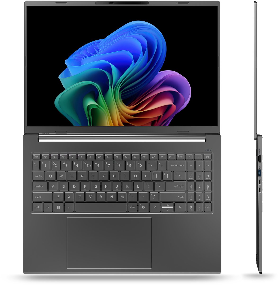 Acer Aspire 16 AI A16-61M-R1B1 Copilot+ PC AMD Ryzen AI 7 350 Laptop 40,6 cm (16") WUXGA 16 GB LPDDR5x-SDRAM 512 GB SSD Wi-Fi 6E (802.11ax) Windows 11 Home Grijs (4711474612151)