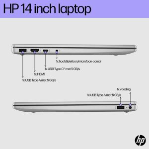 HP 14-ep0956nd Intel® Core™ i5 i5-1334U Laptop 35,6 cm (14") Full HD 16 GB DDR4-SDRAM 512 GB SSD Wi-Fi 6 (802.11ax) Windows 11 Home Zilver (0199251299414)