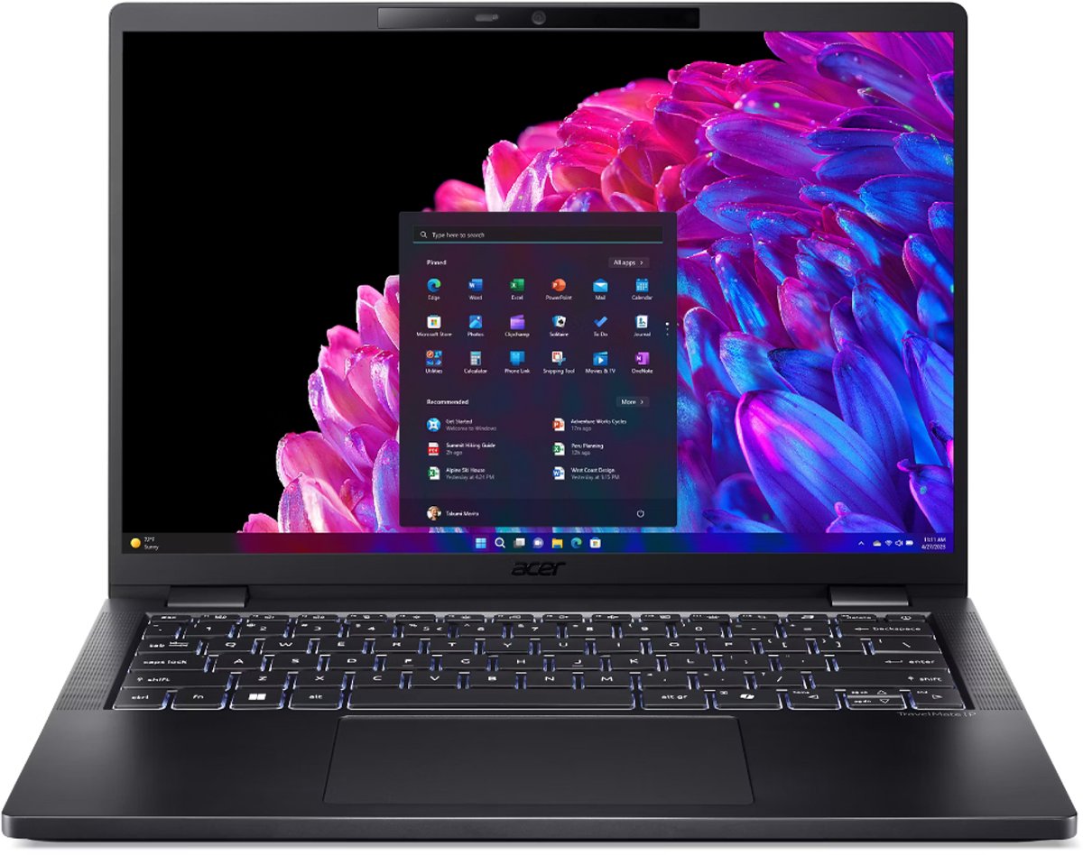"Acer TravelMate P6 14 TMP614-73-TCO-72YL Intel Core Ultra 7 155H Laptop 35,6 cm (14"") WQXGA 32 GB LPDDR5x-SDRAM 1 TB SSD Wi-Fi 7 (802.11be) Windows 11 Pro Nederlands Zwart" (4711474260833)