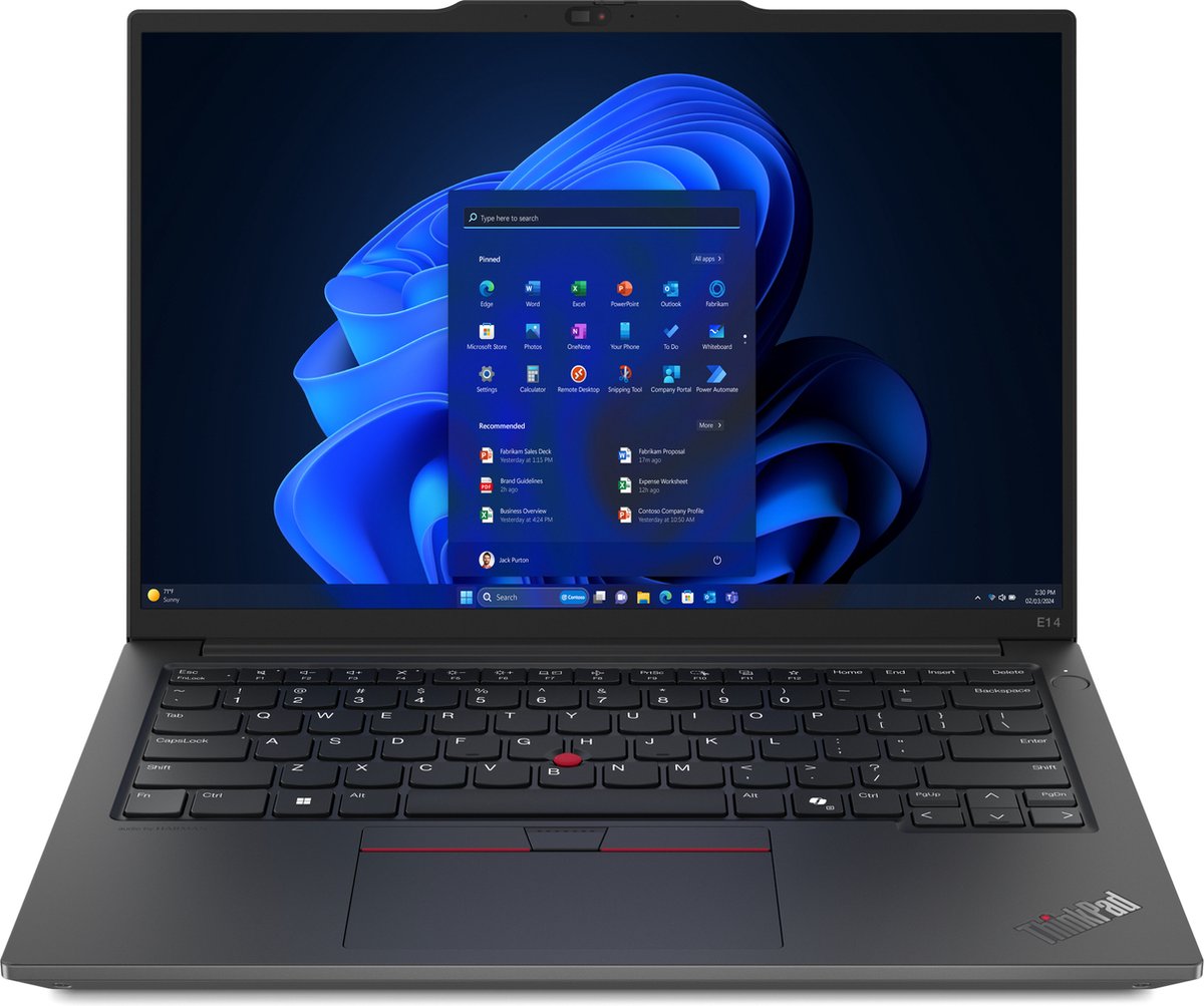 "Lenovo ThinkPad E14 Gen 6 (Intel) Intel Core Ultra 7 155H Laptop 35,6 cm (14"") WUXGA 16 GB DDR5-SDRAM 512 GB SSD Wi-Fi 6E (802.11ax) Windows 11 Pro Belgisch Zwart" (0197530431883)