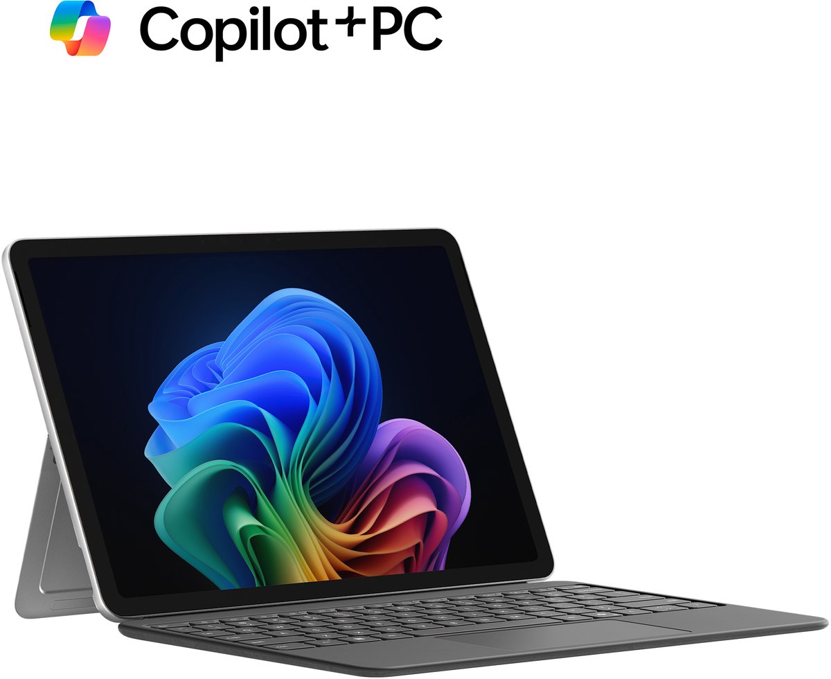 Microsoft Surface Pro Bundel - Copilot + Laptop + Toetsenbord - 12 inch Touchscreen - 16GB / 256GB - Qwerty Toetsenbord - Windows 11 Home - Platinum (0664404557272)