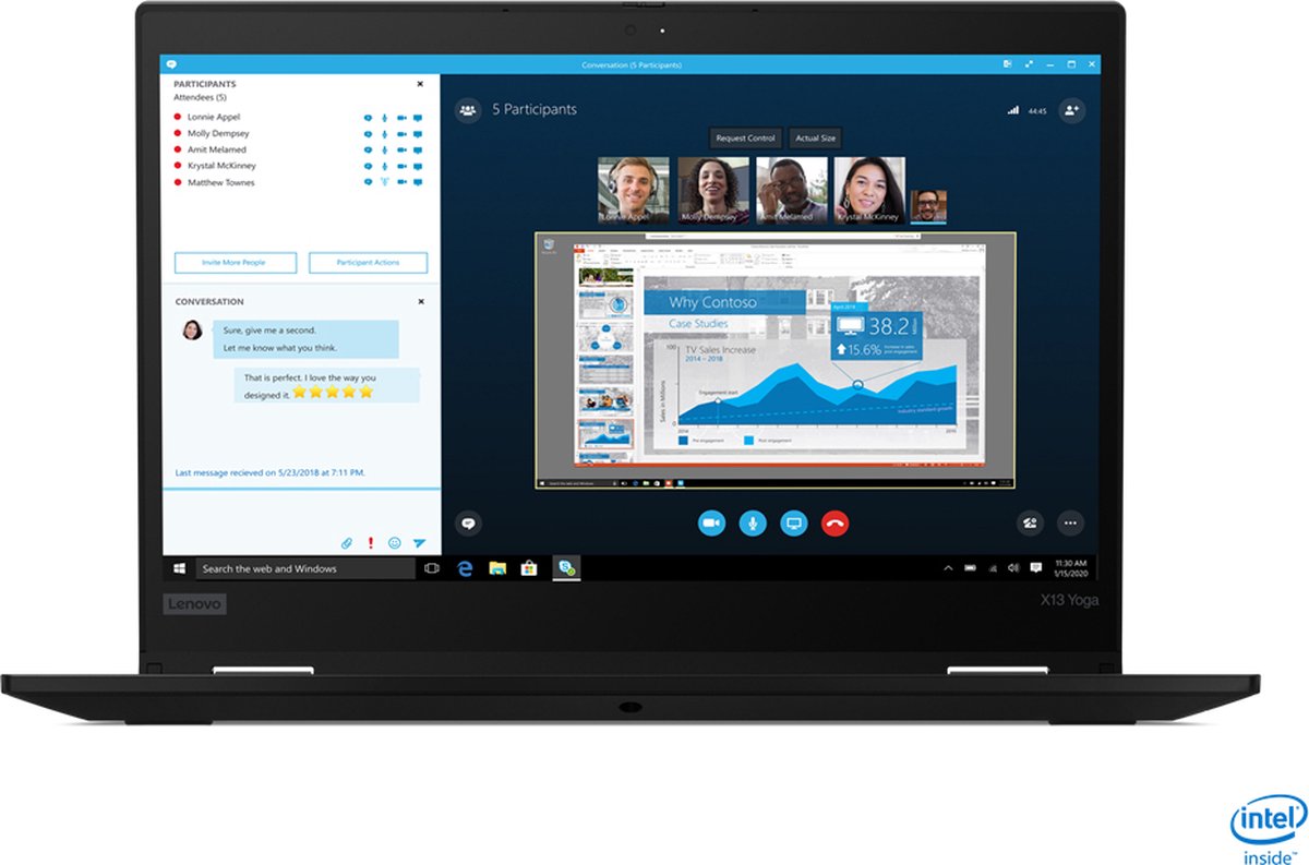 Lenovo ThinkPad X13 Yoga Gen 1 Intel® Core™ i5 i5-10210U Hybride (2-in-1) 33,8 cm (13.3") Touchscreen Full HD 8 GB DDR4-SDRAM 256 GB SSD Wi-Fi 6 (802.11ax) Windows 10 Pro Zwart (0195235446621)