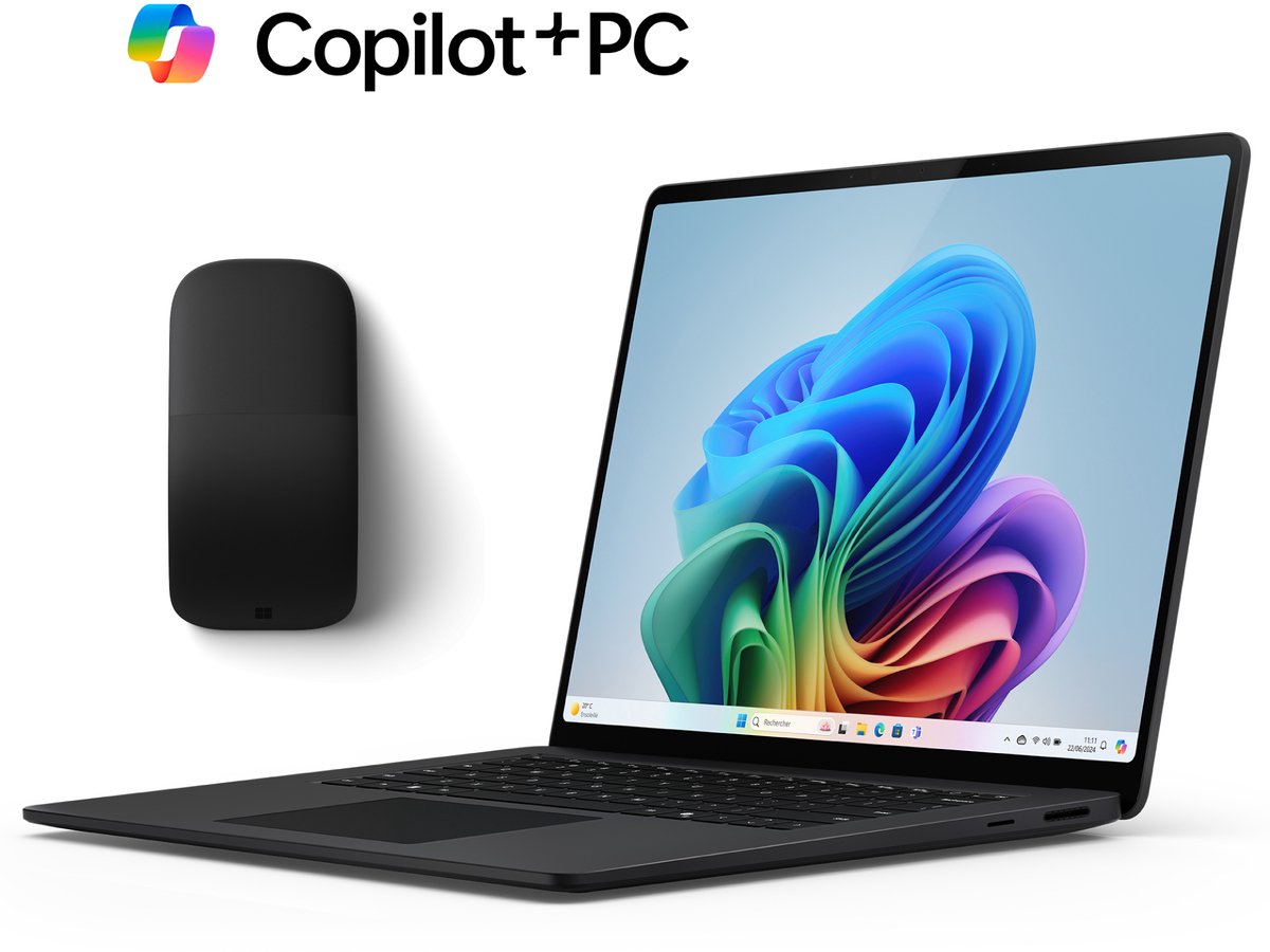 Microsoft Surface 7e Editie - Copilot+ Laptop + Arc Muis - 15 inch Touchscreen - Snapdragon X Elite/16GB RAM/512GB SSD - Graphite (0664404558705)