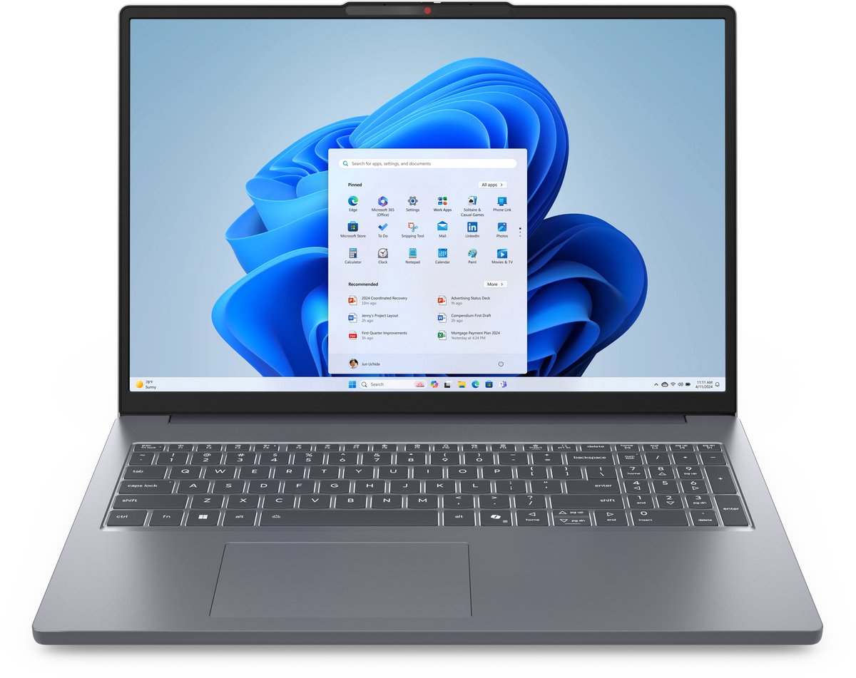 Lenovo IdeaPad Slim 3 16ARP10 AMD Ryzen™ 5 7535HS Laptop 40,6 cm (16") WUXGA 16 GB DDR5-SDRAM 1 TB SSD Wi-Fi 7 (802.11be) Windows 11 Home Duits Grijs (0199273506033)